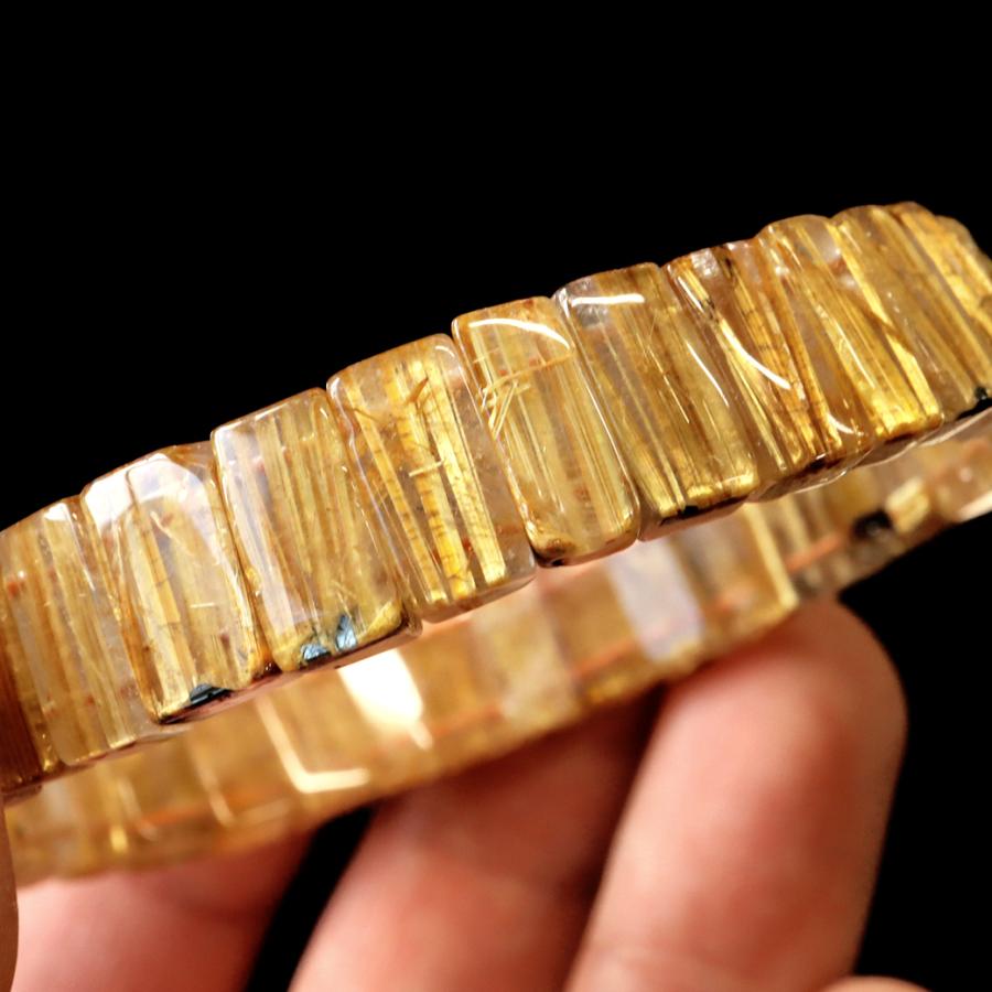 タイチン ルチルクォーツ AAAAA 1点物 バングル ブレスレット 金針 水晶 天然石 パワーストーン ゴールド 金運 仕事運 おしゃれ メンズ 希少 レア 爆買の画像
