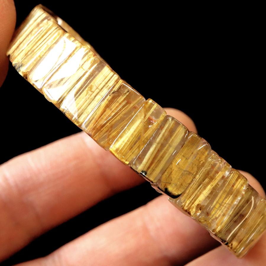 タイチン ルチルクォーツ AAAAA 1点物 バングル ブレスレット 金針 水晶 天然石 パワーストーン ゴールド 金運 仕事運 おしゃれ メンズ 希少 レア 爆買の画像