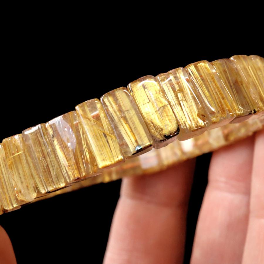 タイチン ルチルクォーツ AAAAA 1点物 バングル ブレスレット 金針 水晶 天然石 パワーストーン ゴールド 金運 仕事運 おしゃれ メンズ 希少 レア 爆買の画像