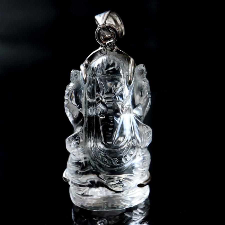 GOLD STONE ガネーシャ 彫刻 水晶 ネックレス 天然石 ペンダント 高 