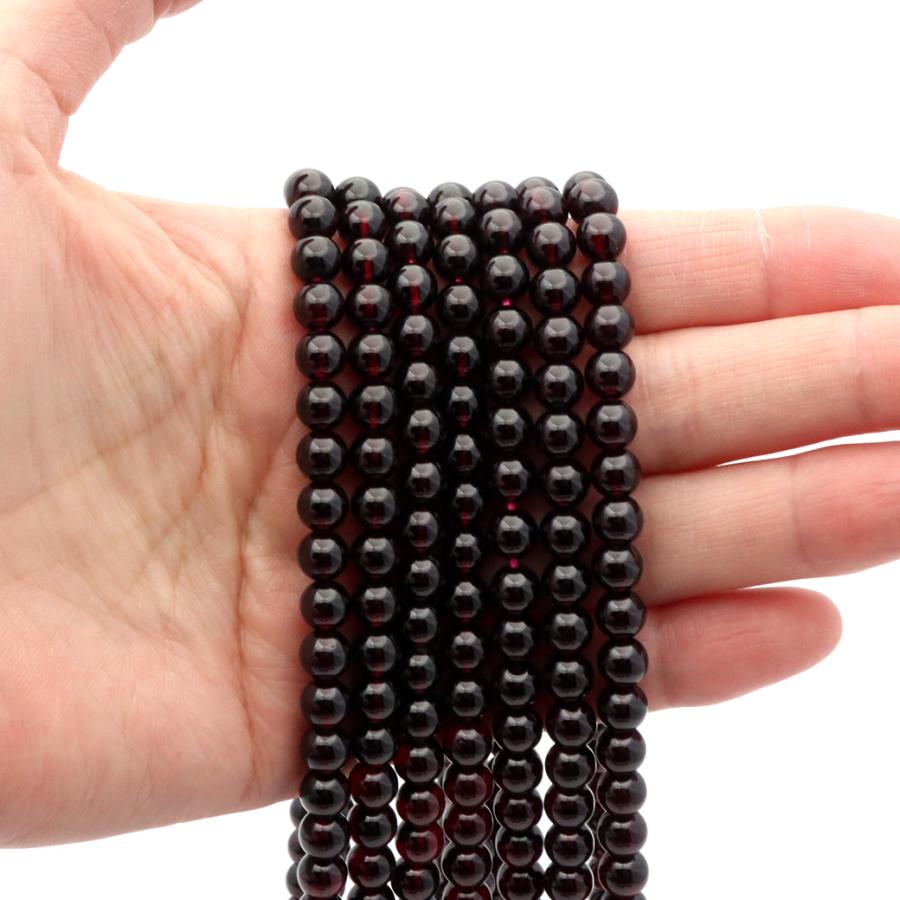 ガーネット連材セット GOLD STONE ガーネット 一連 ビーズ 1本売り6mm 3A 約65玉前後 柘榴石