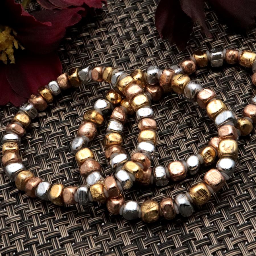 6mmギベオン 鉄隕石ブレスレット GOLD STONE ギベオン 鉄隕石 メテオライト ブレスレット 6mm MIX