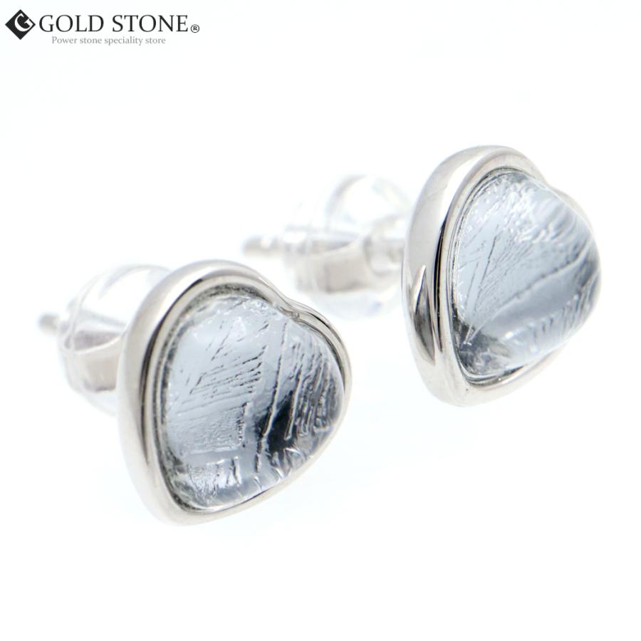 GOLD STONE ギベオン 隕石 ピアス レディース ハート シルバー 宇宙