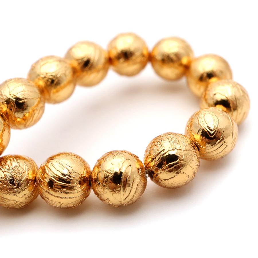 ギベオン隕石 6mm デザインブレス 宇宙隕石 メテオライト ゴールド ブルー GOLD STONE ギベオン 鉄隕石 メテオライト ブレスレット 6mm ゴールド