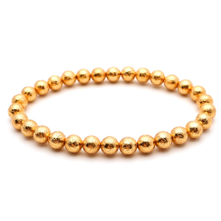 ギベオン鉄隕石 6mm &ミャンマー産ルビー K18(18金)✨ブレスレット✨ GOLD STONE ギベオン 鉄隕石 メテオライト ブレスレット 6mm ゴールド