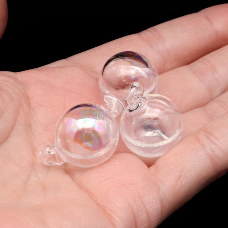 100個 水入り ガラスドーム ハンドメイド チャーム GOLD STONE ガラスドーム チャーム 水入り 選べる4サイズ