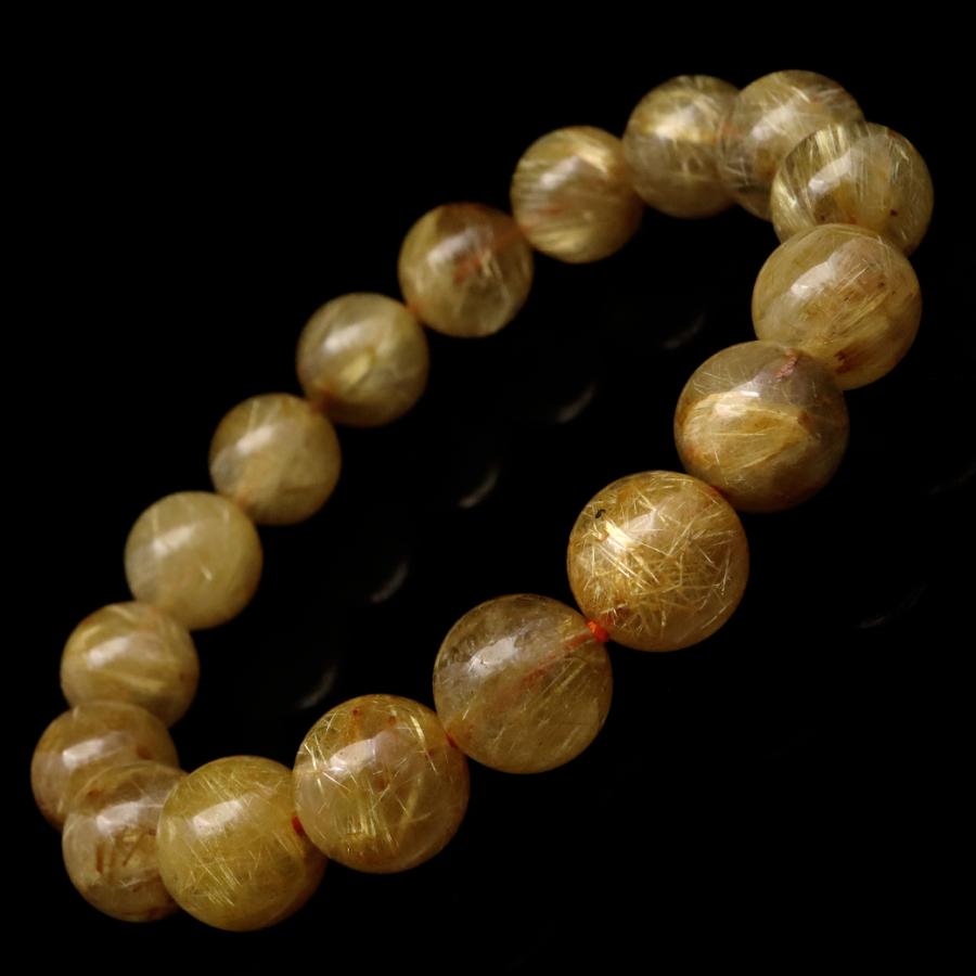 GOLD STONE タイチン ルチルクォーツ ブレスレット 12mm 太金針 水晶