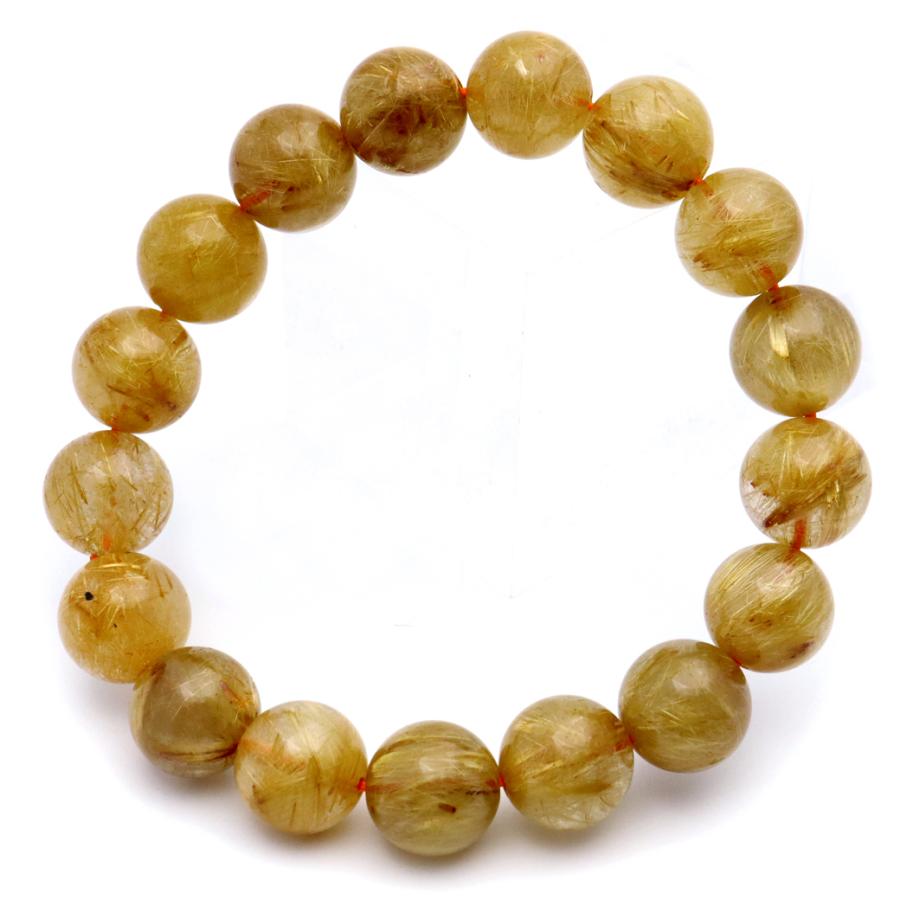 GOLD STONE タイチン ルチルクォーツ ブレスレット 12mm 太金針 水晶