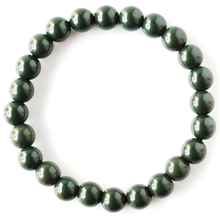 GOLD STONE 北投石 ブレスレット メンズ レディース 8mm 緑色 台湾産 