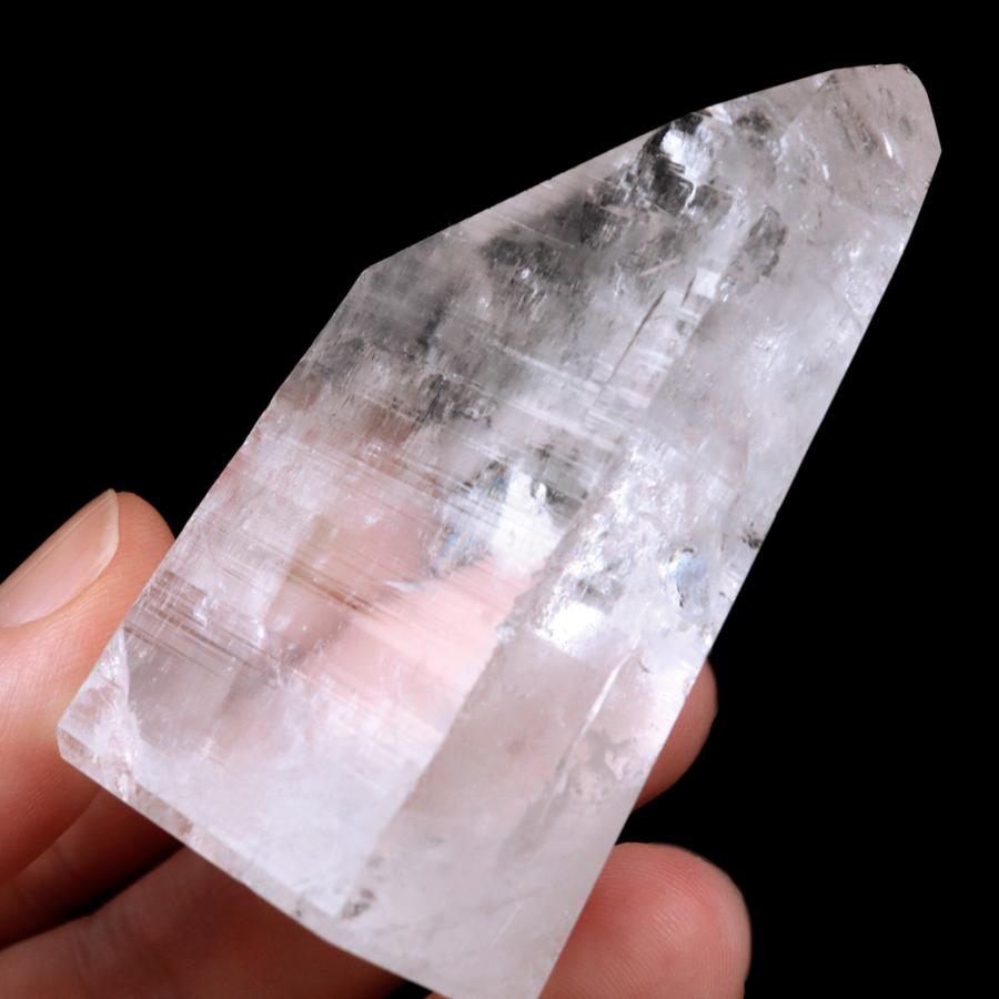レムリアンシード 水晶 六角柱 ポイント 一部面残し 研磨磨き 122g 1点 
