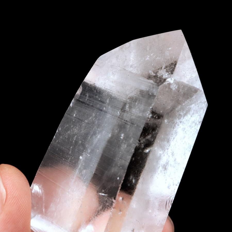 レムリアン水晶 六角柱 レムリアンシード 水晶 六角柱 ポイント 一部面残し 研磨磨き 107g 1点