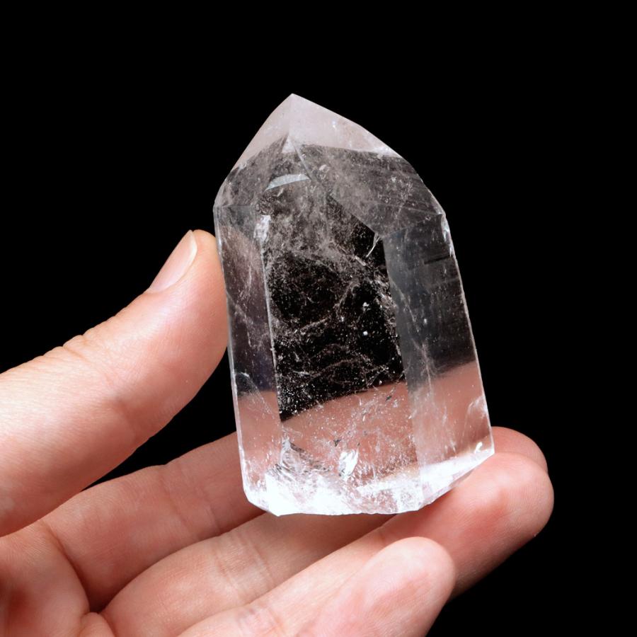 レムリアン水晶 六角柱 レムリアンシード 水晶 六角柱 ポイント 一部面残し 研磨磨き 107g 1点