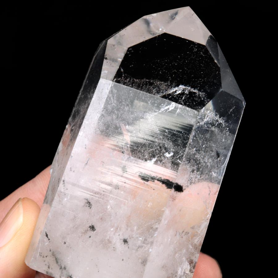 レムリアンシード 水晶 六角柱 ポイント 一部面残し 研磨磨き 155g 1点 