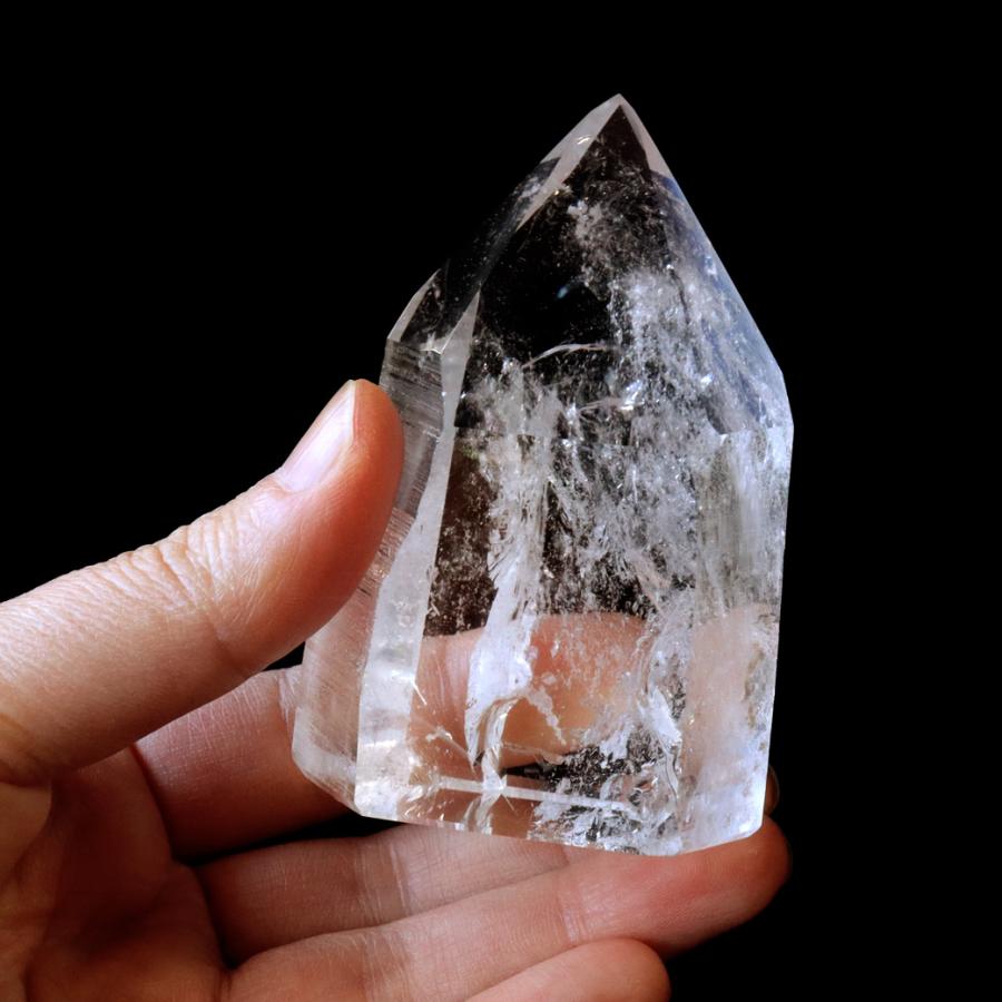 レムリアンシード 水晶 六角柱 ポイント 一部面残し 研磨磨き 237g 1点