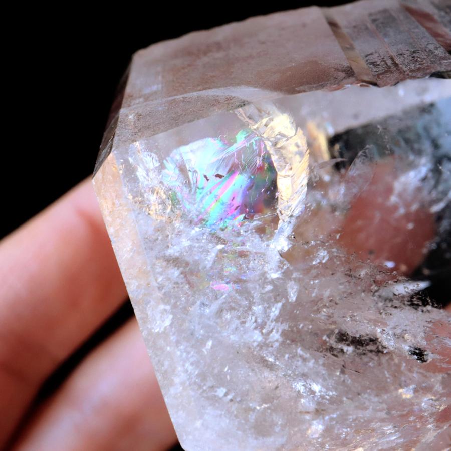 レムリアンシード 水晶 六角柱 ポイント 一部面残し 研磨磨き 296g 1点