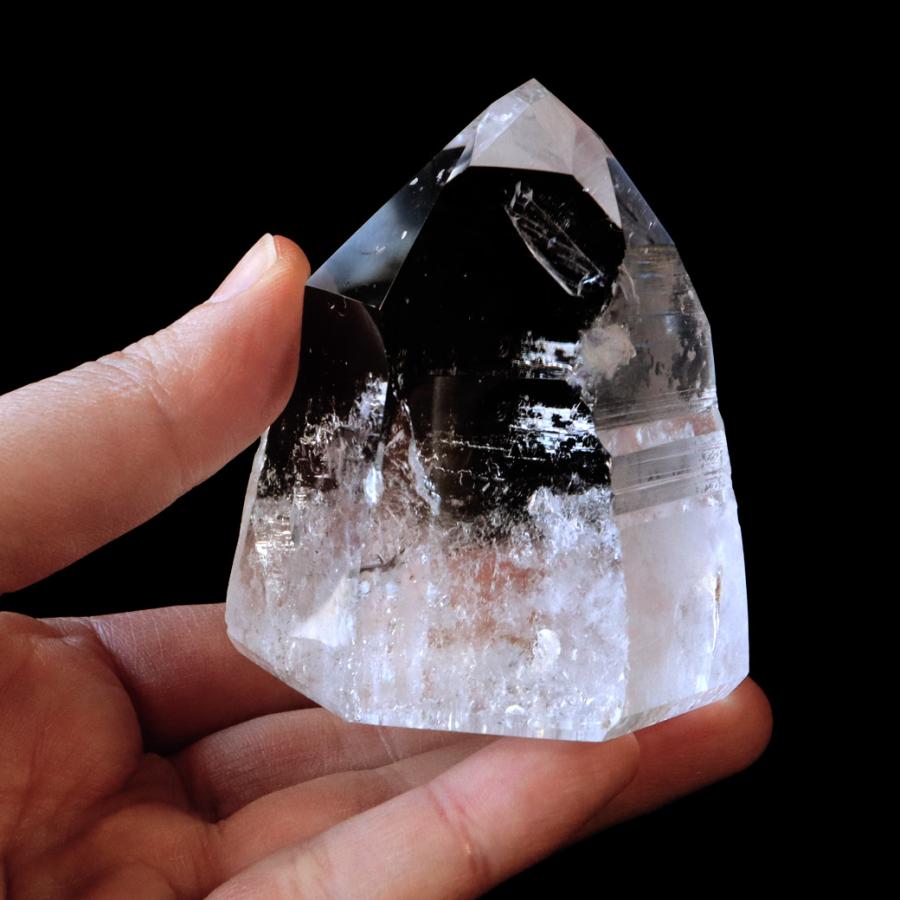 レムリアンシード 水晶 六角柱 ポイント 一部面残し 研磨磨き 296g 1点