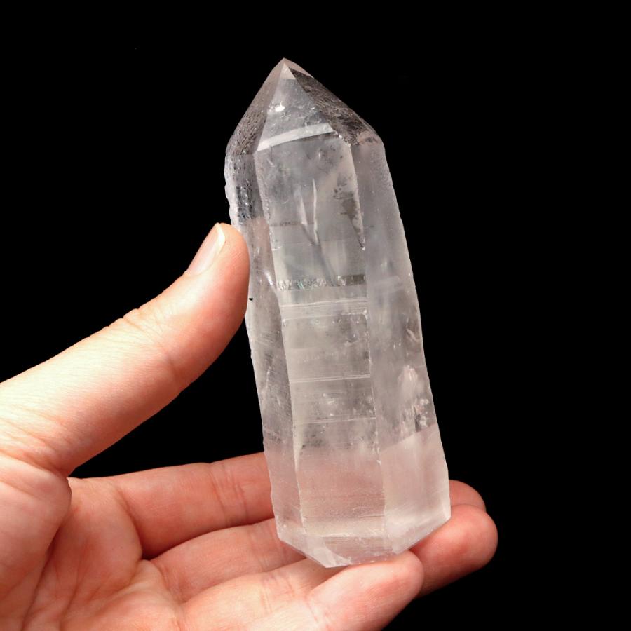 レムリアンシード 水晶 六角柱 ポイント 一部面残し 研磨磨き 213g 1点もの AA 天然石 ブラジル バイーア州産 証明書付き