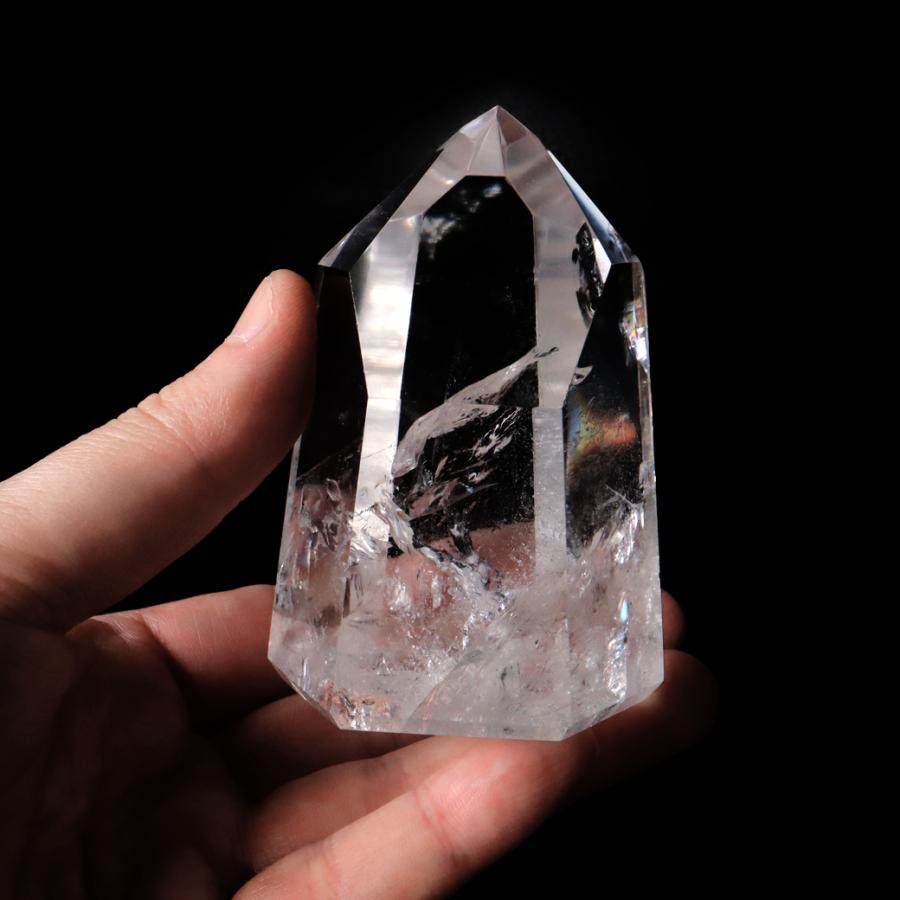 レムリアンシード 水晶 六角柱 ポイント 全面研磨 磨き 306g 1点もの 