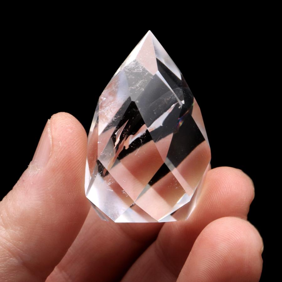 レムリアンシード「レインボー」クォーツ☆バイアー産 GOLD STONE レムリアンシード カット しずく型 置き物 34g キラキラ 虹