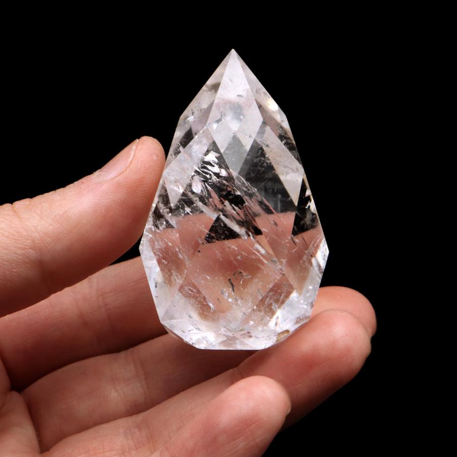GOLD STONE レムリアンシード カット しずく型 置き物 80g キラキラ 虹 