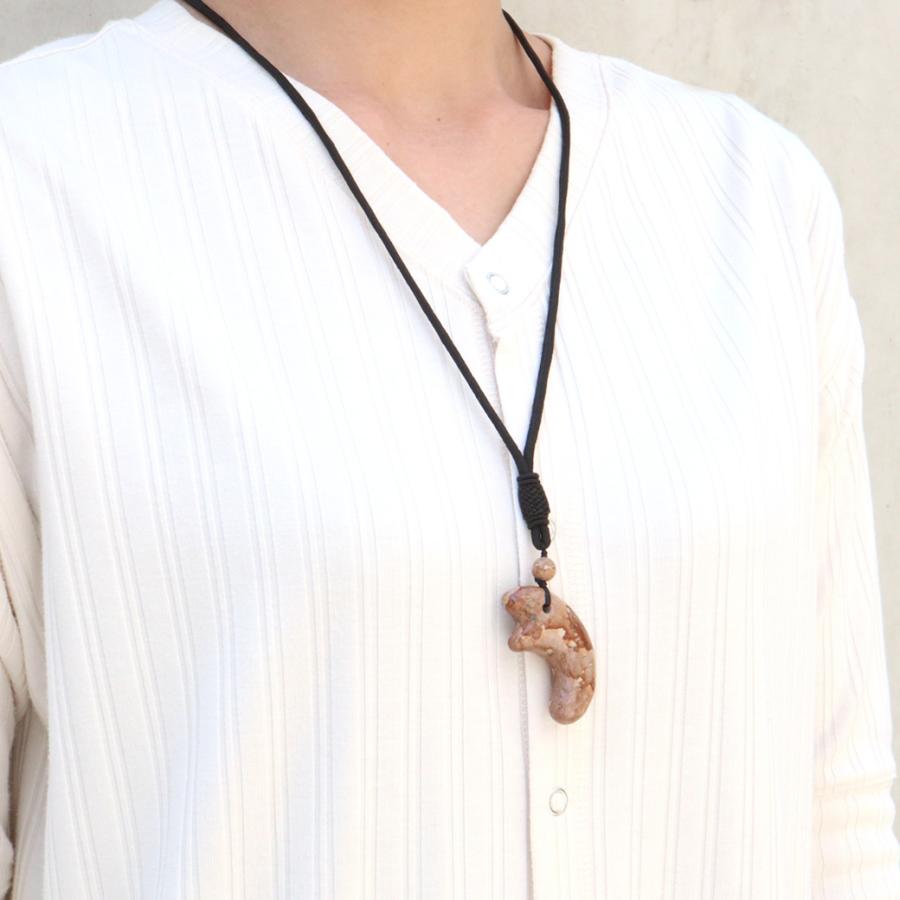 GOLD STONE 姫川薬石 勾玉 大 縄文型 まがたま ネックレス 新潟