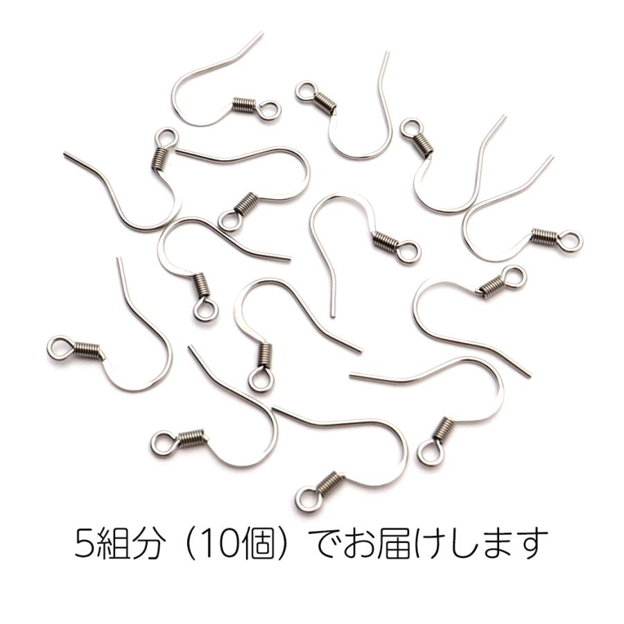 ＊ハル様ピアス金具飾り玉無しフック ピアス フック 飾りバネ 釣り針型 サージカルステンレス製 10個