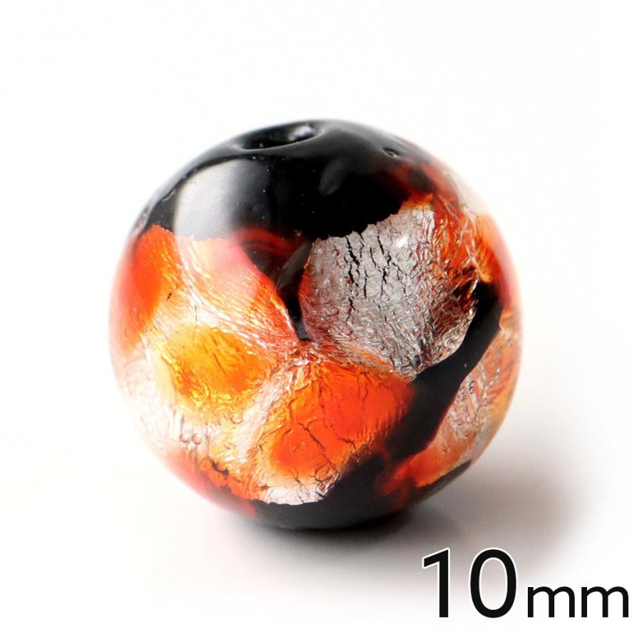 蓄光　ホタルガラス　10mm 連売り　オレンジ GOLD STONE ホタルガラス オレンジ 10mm 粒売り 1粒 とんぼ玉 橙色