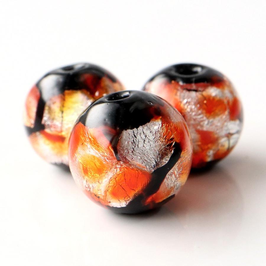 GOLD STONE ホタルガラス オレンジ 10mm 粒売り 1粒 とんぼ玉 橙色