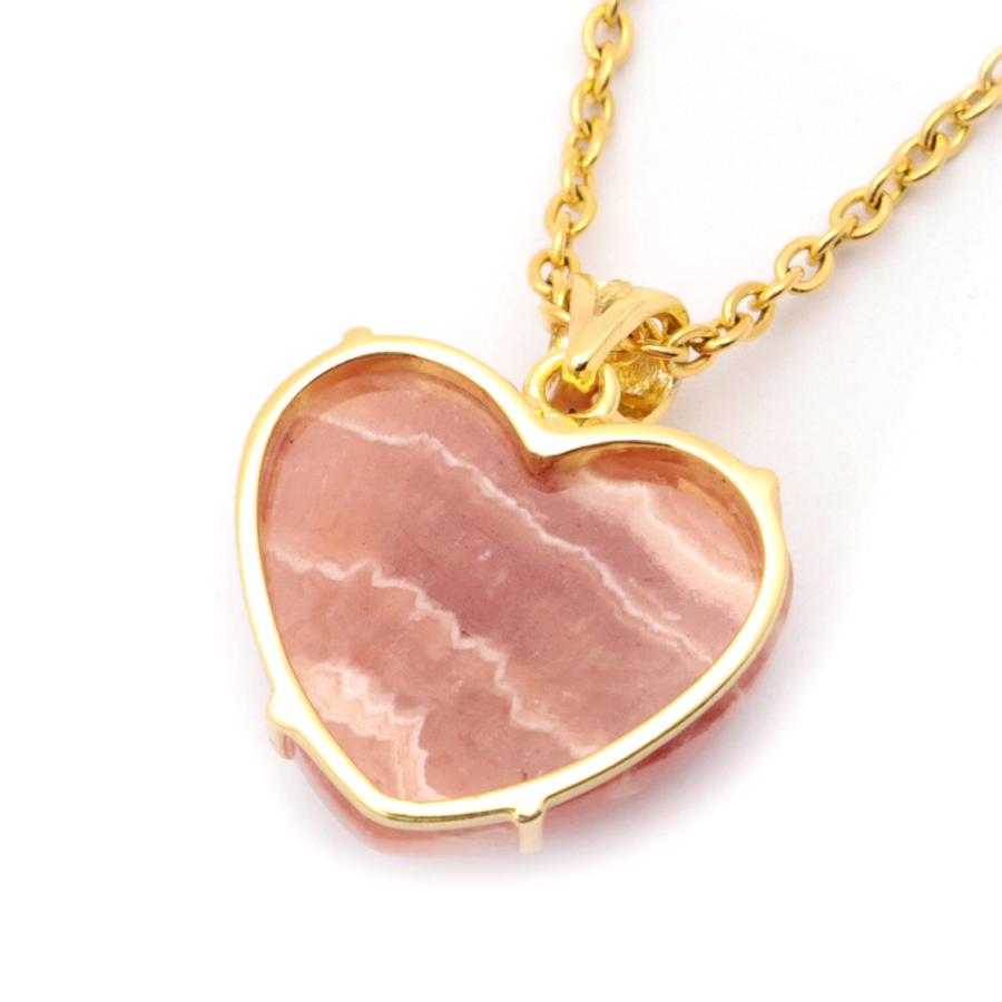 インカローズハートペンダントインカローズミラーカットネックレスNO24-840 インカローズハートペンダントインカローズミラーカット