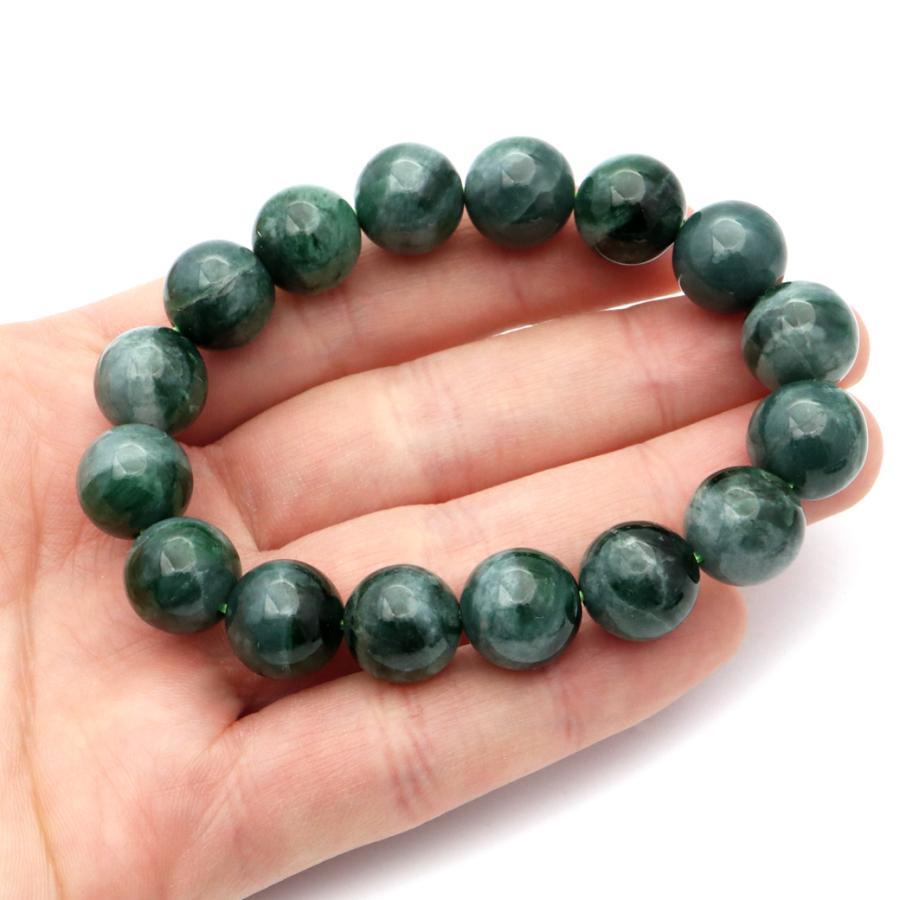 GOLD STONE 翡翠 グアテマラ産 ブレスレット 12mm ひすい ジェイド