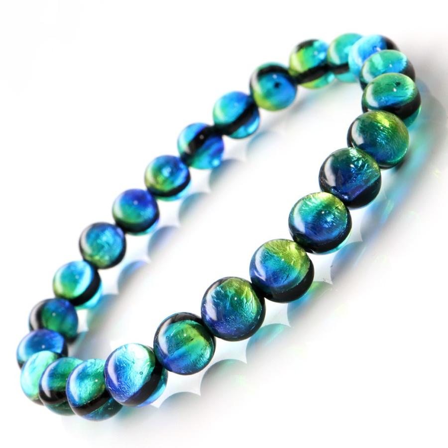 ケラママリン ホタルガラス ブレスレット メンズ レディース 8mm 沖縄  