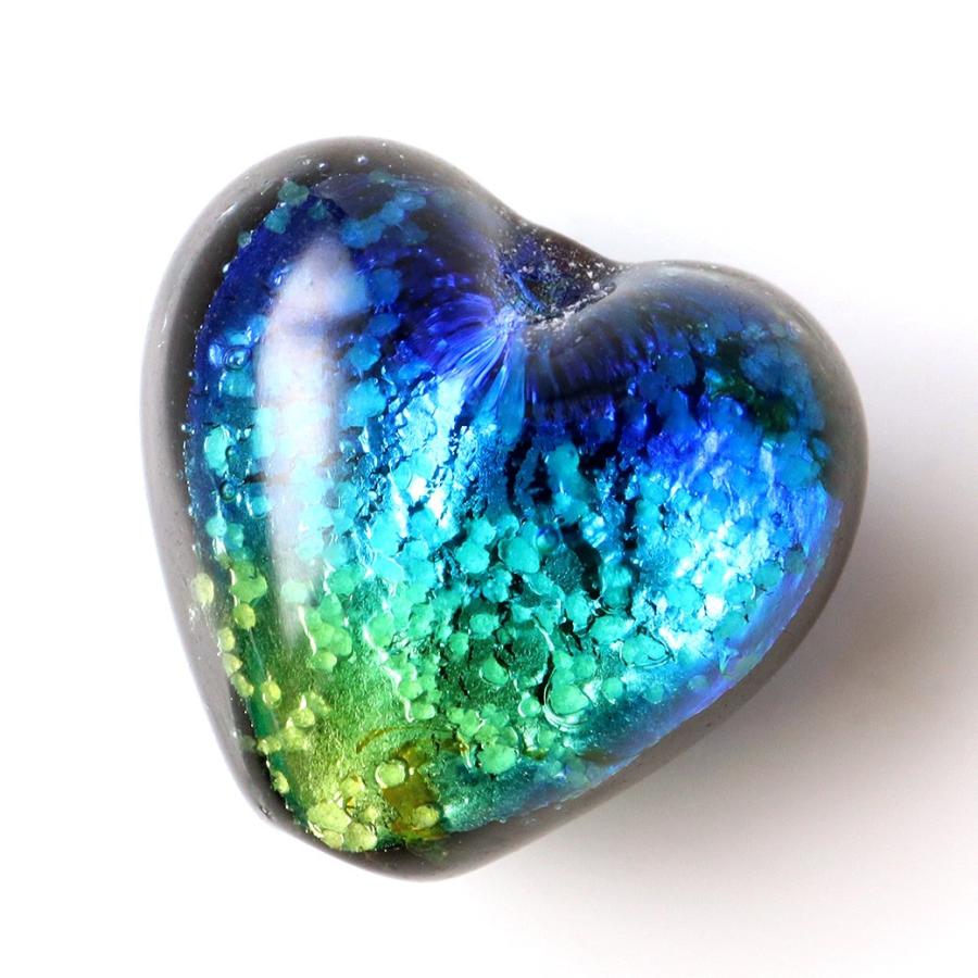 光る ケラママリン ホタルガラス ハート型 約12 x 12 8mm 粒売り