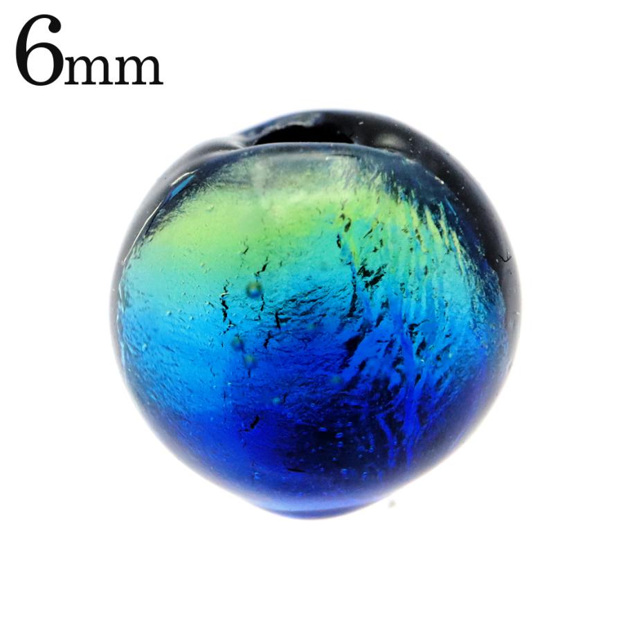 GOLD STONE ケラママリン ホタルガラス 6mm 粒売り 1粒 とんぼ玉