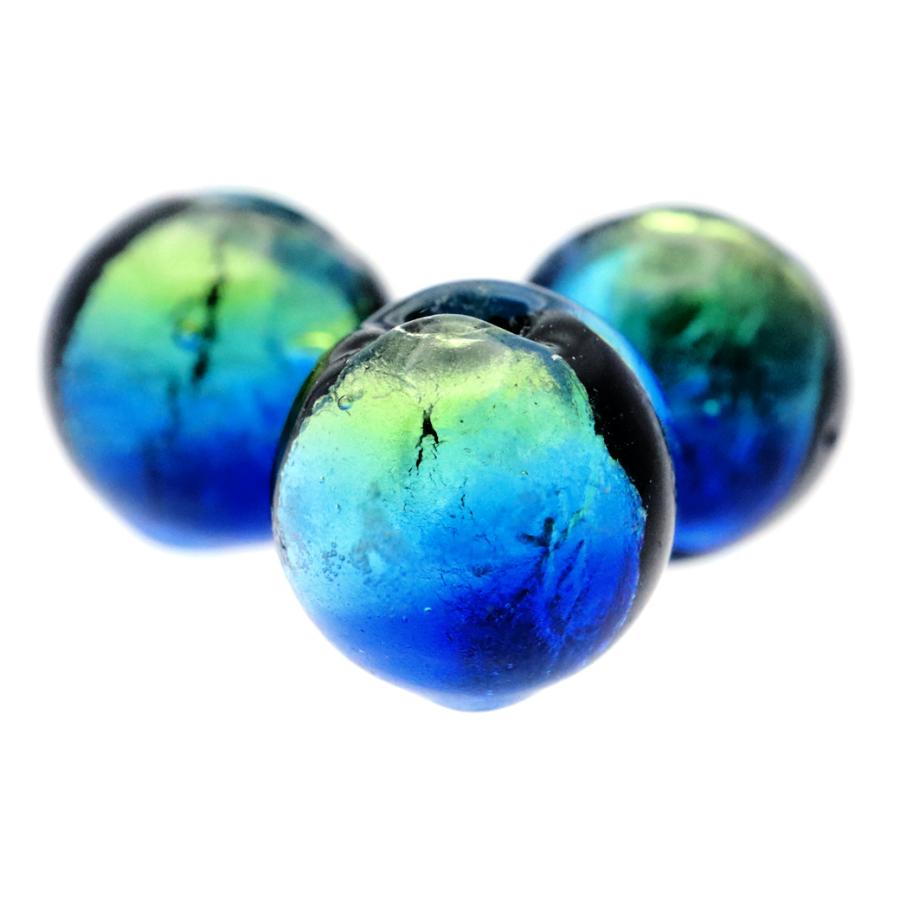 GOLD STONE ケラママリン ホタルガラス 6mm 粒売り 1粒 とんぼ玉
