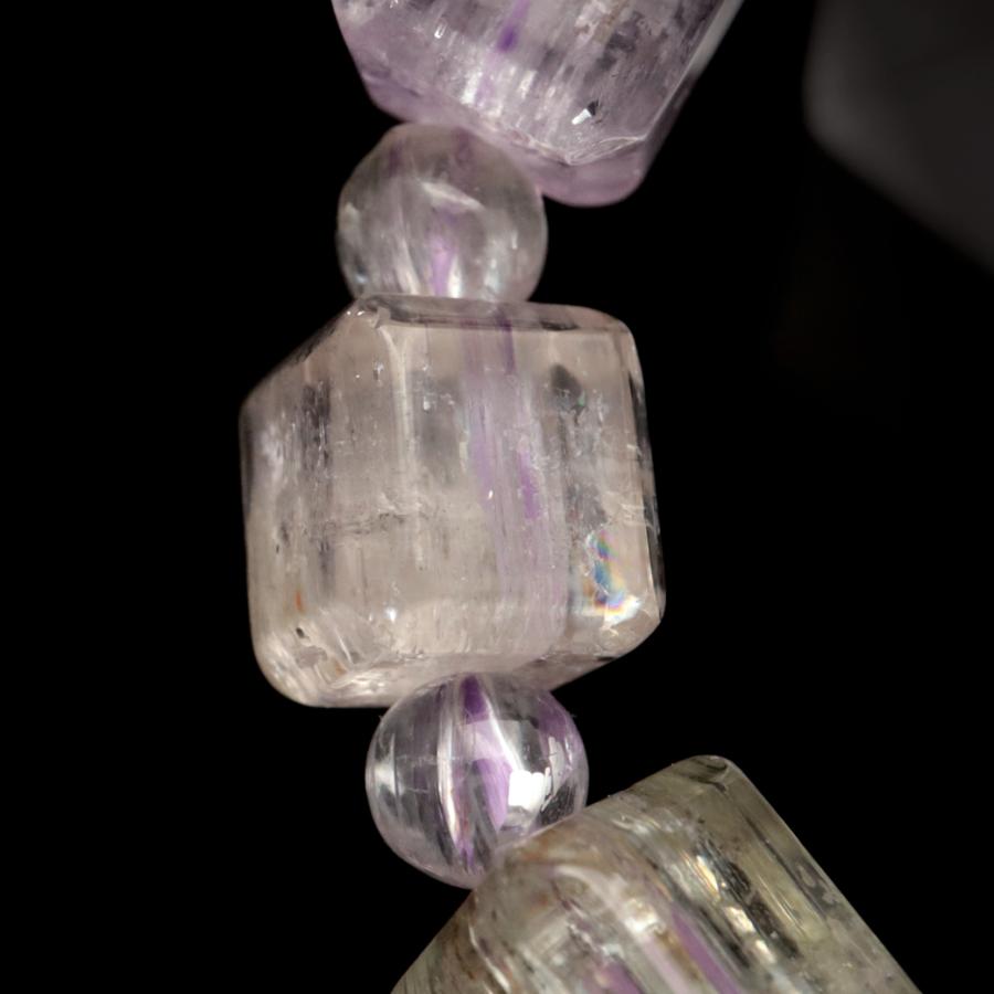 クンツァイト ブレスレット キューブカット ブラジル産 1点物 天然石 Kunzite リチア輝石 リチアきせき 爆買 父の日の画像