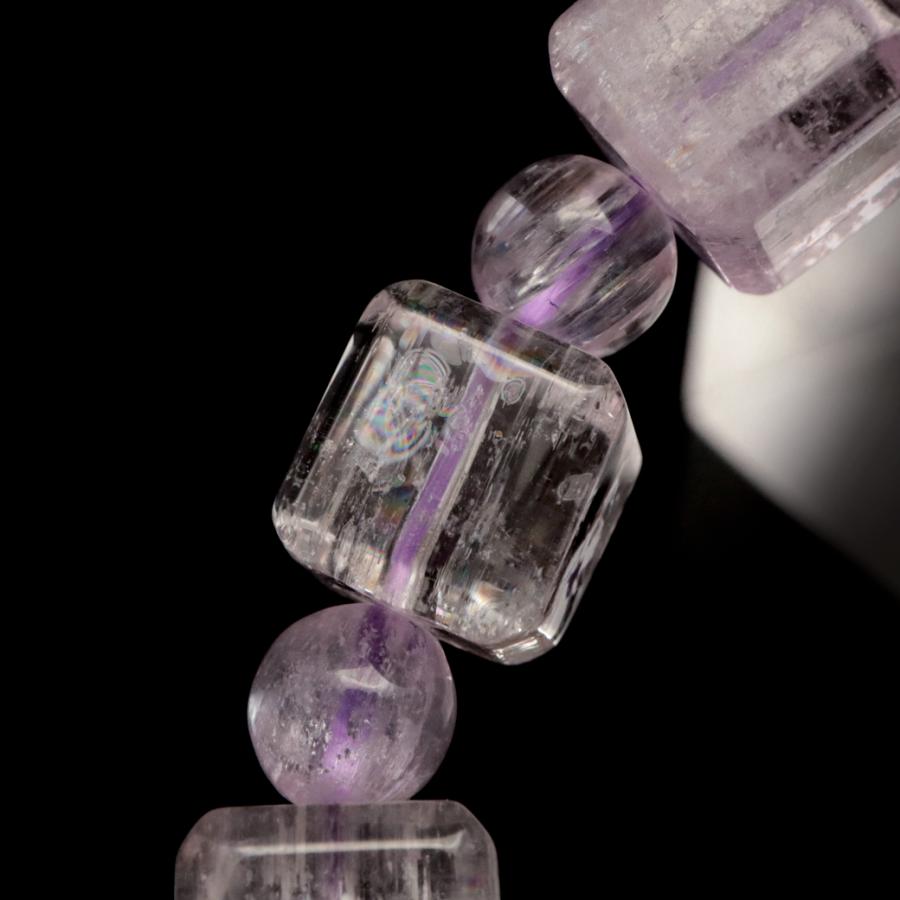 クンツァイト ブレスレット キューブカット ブラジル産 1点物 天然石 Kunzite リチア輝石 リチアきせき 爆買 父の日の画像