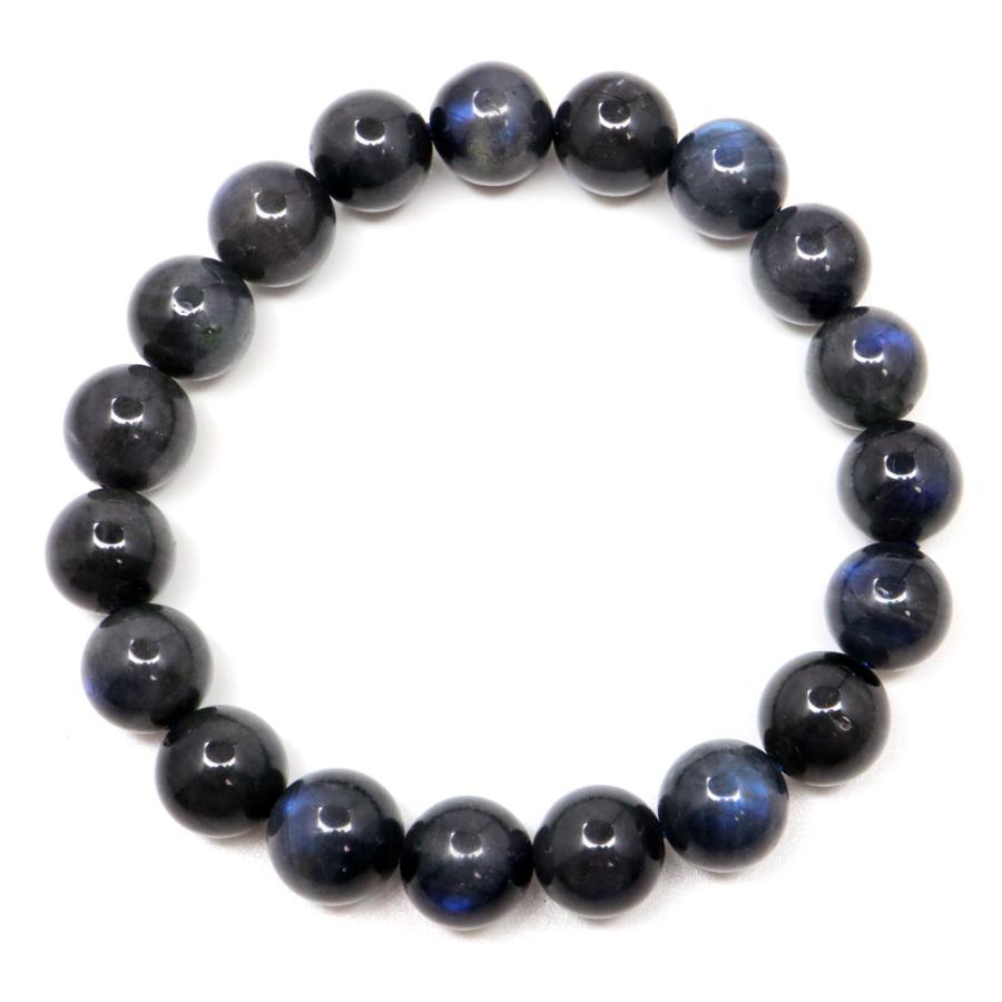 GOLD STONE ブラック ラブラドライト ブレスレット 10mm 漆黒に輝く