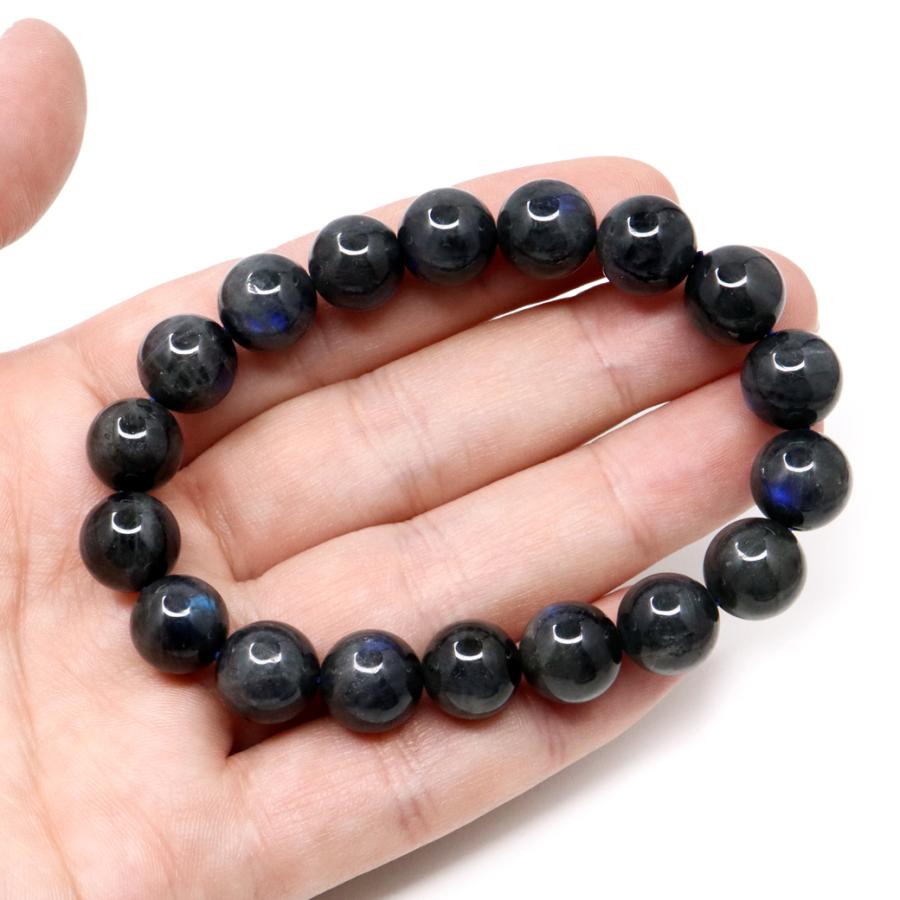 GOLD STONE ブラック ラブラドライト ブレスレット 11mm 漆黒に輝く