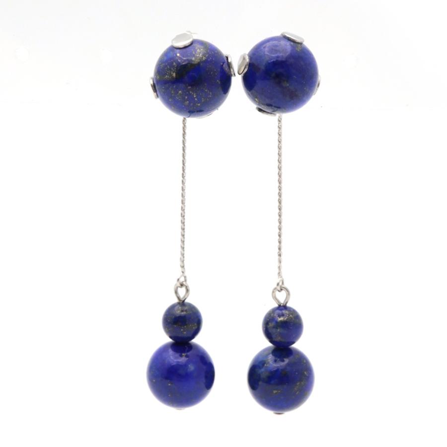 GOLD STONE ラピスラズリ ピアス レディース スタッドピアス 揺れる 2