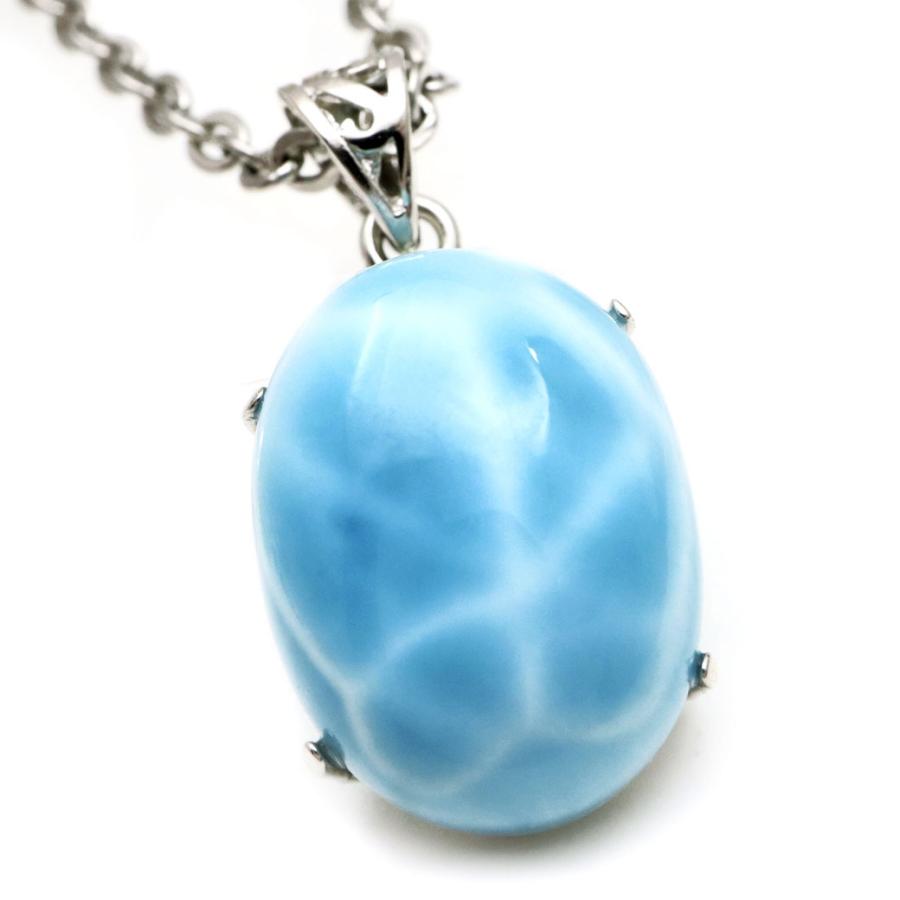 SV925 ラリマーTOPデザインネックレス