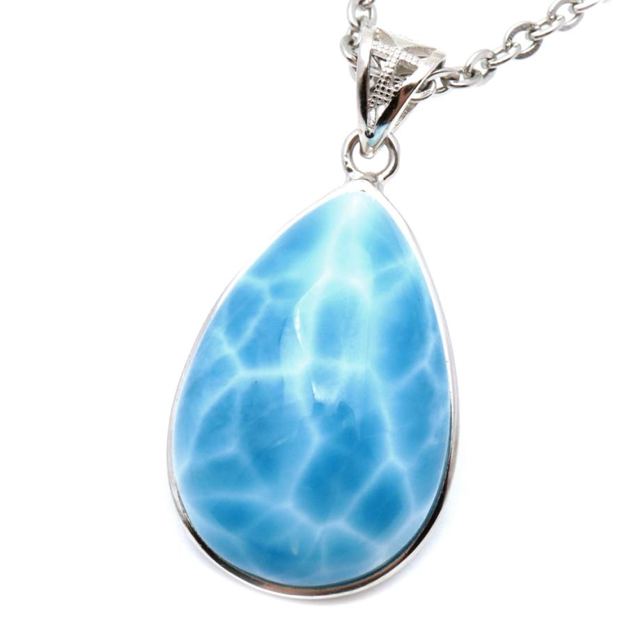 GOLD STONE ラリマー ネックレス 天然石 ペンダント Silver925