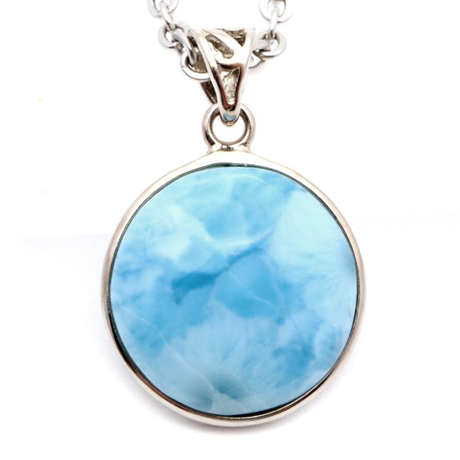 GOLD STONE ラリマー ネックレス 天然石 ペンダント トップ Silver925