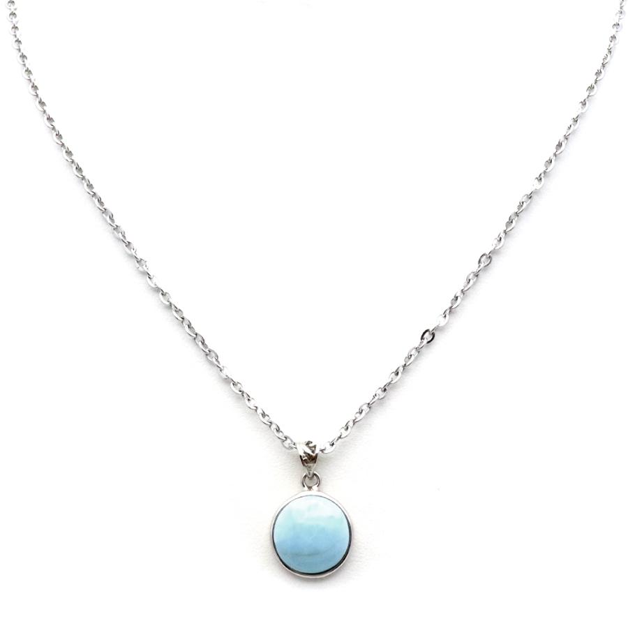 GOLD STONE ラリマー ネックレス 天然石 ペンダント トップ Silver925 