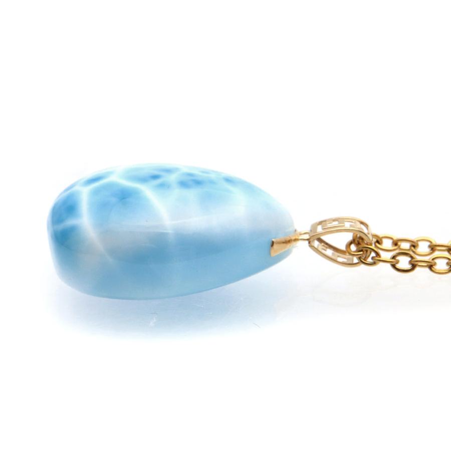 GOLD STONE ラリマー ネックレス 天然石 しずく ドロップ ペンダント