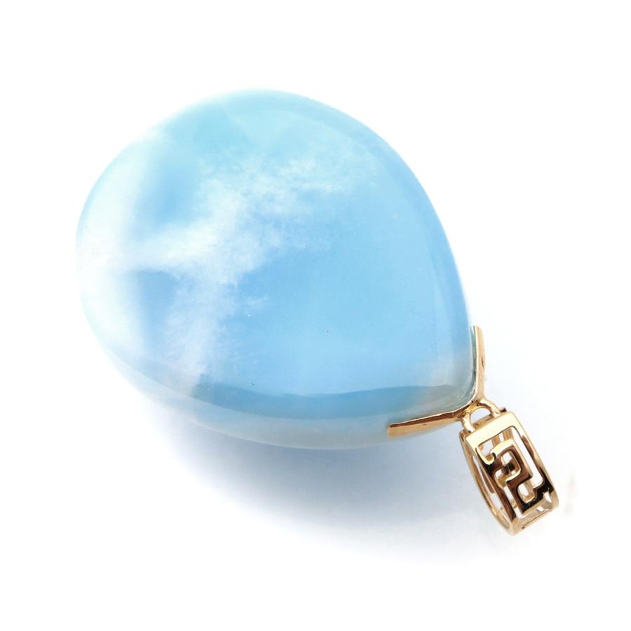 GOLD STONE ラリマー ネックレス 天然石 しずく ドロップ ペンダント