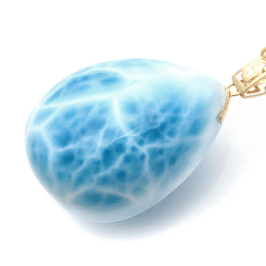 GOLD STONE ラリマー ネックレス 天然石 しずく ドロップ ペンダント 