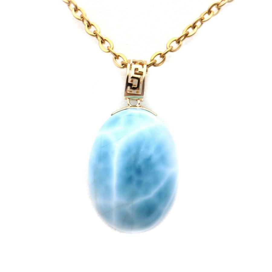 GOLD STONE ラリマー ネックレス 天然石 ペンダント 18金 K18 ロイヤル 