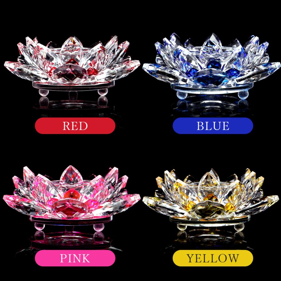 GOLD STONE 蓮の花 置物 size小 クリスタルガラス サンキャッチャー