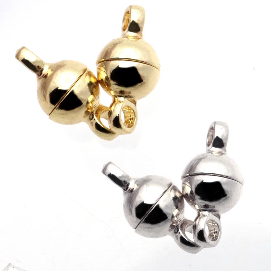 10個売り マグネット 留め具 ネックレス マグネットクラスプ ボール  