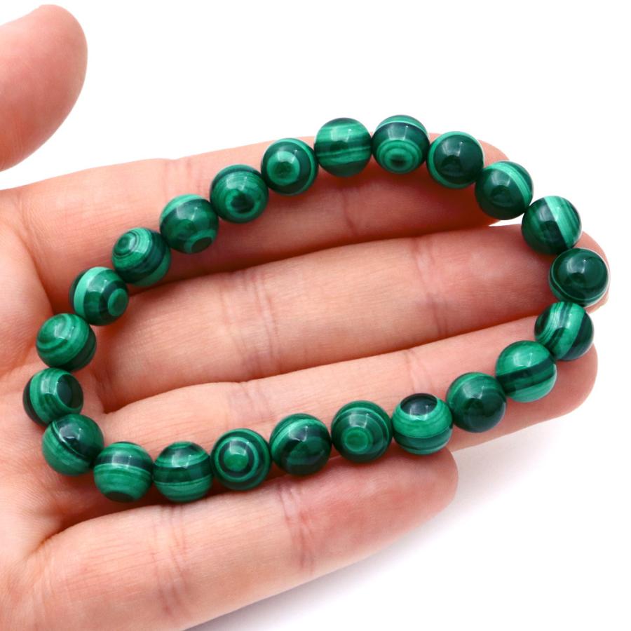 GOLD STONE 天然石 ブレスレット マラカイト 天眼 8mm 孔雀石